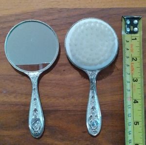 Vintage silver plate child's vanity set.